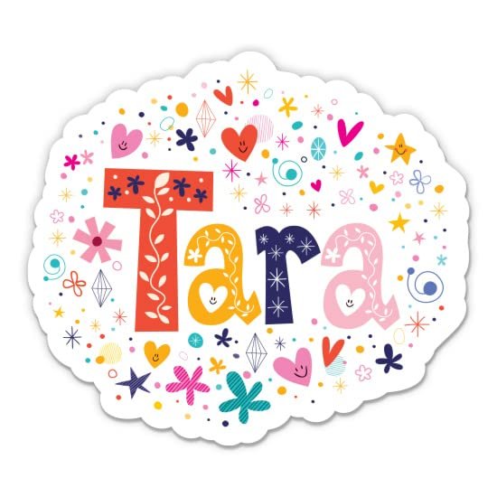 Tara Girl Name Cute Kid Lunchbox - 5" Vinyl Sticker - for Car Laptop I-Pad - Waterproof Decal