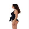 BCA by Rebecca Virtue Megan - Women's One Piece Swimsuit with V-Neck, Wraparound Waist Tie and Adjustable Back Strap, Bathing Suits for Women, Black & White, Large view 3