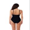 BCA by Rebecca Virtue Megan - Women's One Piece Swimsuit with V-Neck, Wraparound Waist Tie and Adjustable Back Strap, Bathing Suits for Women, Black & White, Large view 4