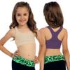 Kurve Girls Stretchy Crop Racerback Undershirt Training Sports Bra, UV Protective Fabric, UPF 50+, Made in USA, Nude/Eggplant Set, 9 to 14 Years view 3