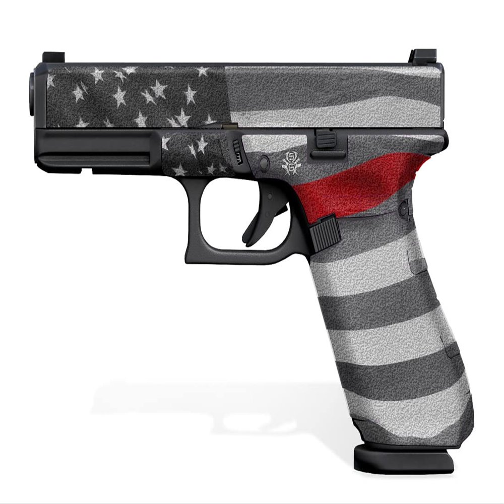 Decal Grip for Glock 17 Gen 5 (Thin Red Line)
