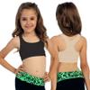 Kurve Girls Stretchy Crop Racerback Undershirt Training Sports Bra, UV Protective Fabric, UPF 50+, Made in USA, Black/Nude Set, 9 to 14 Years view 3
