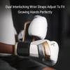 Hayabusa T3 Boxing Gloves for Kids and Teens Wrist and Knuckle Protection, Dual-X Hook and Loop Closure, Splinted Wrist Support, 5 Layer Foam Knuckle Padding - White/Gold, 8oz view 4