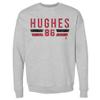 500 LEVEL Jack Hughes Sweatshirt (Crew Sweatshirt, XX-Large, Heather Gray) - Jack Hughes New Jersey Font view 1