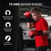 Hayabusa T3 Boxing Gloves for Kids and Teens Wrist and Knuckle Protection, Dual-X Hook and Loop Closure, Splinted Wrist Support, 5 Layer Foam Knuckle Padding - Red/Black, 6oz view 2