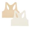 Kurve Girls Stretchy Crop Racerback Undershirt Training Sports Bra, UV Protective Fabric, UPF 50+, Made in USA, Nude/Ivory Set, 9 to 14 Years view 1