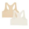 Kurve Girls Stretchy Crop Racerback Undershirt Training Sports Bra, UV Protective Fabric, UPF 50+, Made in USA, Nude/Ivory Set, 9 to 14 Years view 2