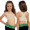 Kurve Girls Stretchy Crop Racerback Undershirt Training Sports Bra, UV Protective Fabric, UPF 50+, Made in USA, Nude/Ivory Set, 9 to 14 Years view 3