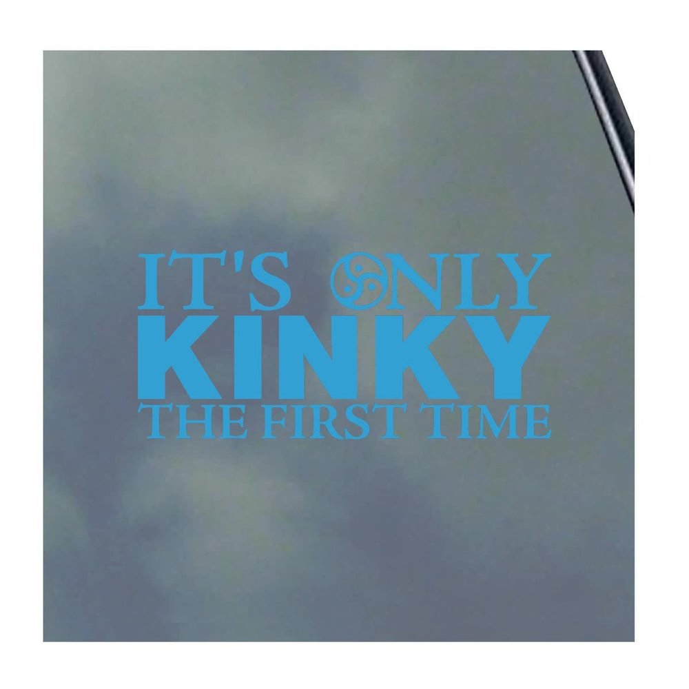 It's Only Kinky the First Time Vinyl Sticker Decal BDSM Kitten Domme Sexy Master Slave Hot Symbol Oval Symbol