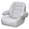 Pontoon Boat Non-Reclining Helm Seat LX801G | Low Back Gray Vinyl view 1
