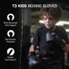 Hayabusa T3 Boxing Gloves for Kids and Teens Wrist and Knuckle Protection, Dual-X Hook and Loop Closure, Splinted Wrist Support, 5 Layer Foam Knuckle Padding - Black, 6oz view 2