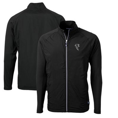 Cutter & Buck Men's Black Atlanta Falcons Adapt Eco Knit Hybrid Recycled Full-Zip Throwback Jacket
