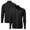 Cutter & Buck Men's Black Atlanta Falcons Adapt Eco Knit Hybrid Recycled Full-Zip Throwback Jacket view 1