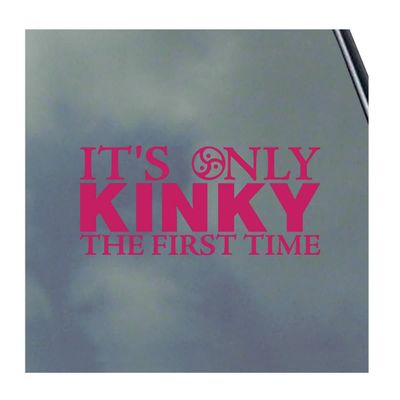 It's Only Kinky the First Time Vinyl Sticker Decal BDSM Kitten Domme Sexy Master Slave Hot Symbol Oval Symbol