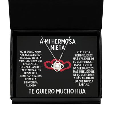 Love Knot Silver Necklace Para la nieta eligida de la abuela, Cadena personaliza para la nieta enojona de abuelo o mama con diseo y estilo moderno