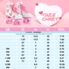 Ruthfot Women's and Girl's Classic Roller Skates with Light up Wheels and Love Heart Pattern, High-top PU Leather Rollerskates view 4