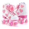 Ruthfot Women's and Girl's Classic Roller Skates with Light up Wheels and Love Heart Pattern, High-top PU Leather Rollerskates view 3