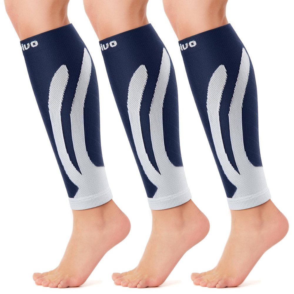 CAMBIVO Calf Compression Sleeve 3 Pairs Footless Compression Socks Running