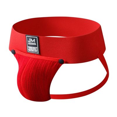 JOCKMAIL Jockstrap Men Underwear Removable Pouch Thongs and G Strings Breathable Thermal Underwear Male Panties (as1, alpha, x_l, regular, regular, Red)