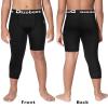 Dizoboee Youth Boys Compression Pants One Leg Short Leggings for Sports Kids Basketball Tights 2 Pack, Black+Black (Left Short) XS view 2