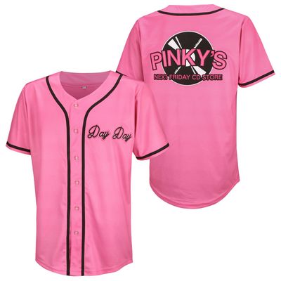Men's Pinky's Next Friday Movie Baseball Jersey Day Day CD Store Sports Fan Hip Hop Jerseys Stitched (M, Logo Pink)