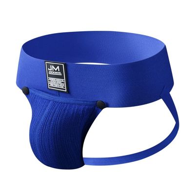 JOCKMAIL Jockstrap Men Underwear Removable Pouch Thongs and G Strings Breathable Thermal Underwear Male Panties (as1, alpha, x_l, regular, regular, Blue)