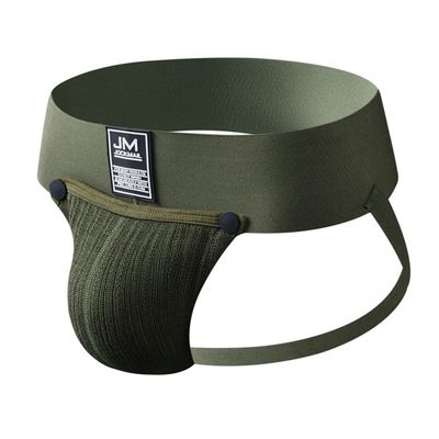 JOCKMAIL Jockstrap Men Underwear Removable Pouch Thongs and G Strings Breathable Thermal Underwear Male Panties (as1, alpha, l, regular, regular, Army Green)