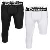 Dizoboee Youth Boys Compression Pants One Leg Short Leggings for Sports Kids Basketball Tights 2 Pack, White+Black (Left Short) S view 1