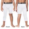 Dizoboee Youth Boys Compression Pants One Leg Short Leggings for Sports Kids Basketball Tights 2 Pack, White+Black (Left Short) S view 2
