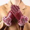 ORISH Winter Gloves Leather Gloves Black Cool Warm Lambskin Fur Cuff Mitten for Women Men (G (women)) view 3