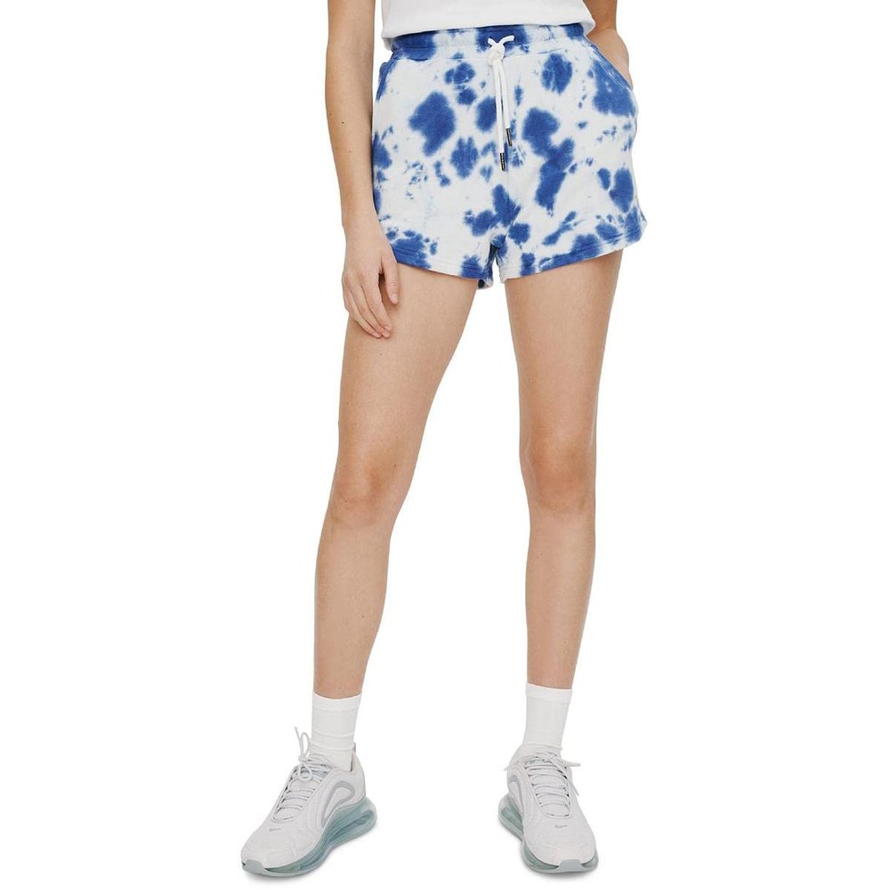 Eleven Paris Womens Tie Dye Cotton Casual Shorts Blue M