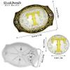 2 Pieces Belt Buckle Bolo Tie Small Set Golden Initial Letter A to Z Western Cowboy Costume Accessory for Men Women T view 3