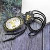 2 Pieces Belt Buckle Bolo Tie Small Set Golden Initial Letter A to Z Western Cowboy Costume Accessory for Men Women Y view 4