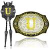 2 Pieces Belt Buckle Bolo Tie Small Set Golden Initial Letter A to Z Western Cowboy Costume Accessory for Men Women U view 1