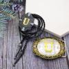2 Pieces Belt Buckle Bolo Tie Small Set Golden Initial Letter A to Z Western Cowboy Costume Accessory for Men Women U view 4