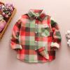 Ikevan Kids Fashion T-Shirt Kids Toddler Flannel Jacket Plaid Long Sleeve Lapel Button Down Baby Boys Girls (Orange, 5-6 Years) view 2