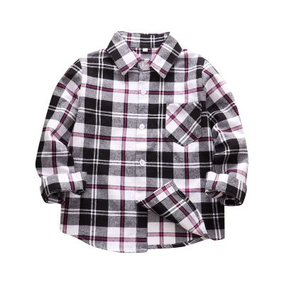 Ikevan Kids Fashion T-Shirt Kids Toddler Flannel Jacket Plaid Long Sleeve Lapel Button Down Baby Boys Girls (Grey, 7-8 Years)