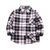 Ikevan Kids Fashion T-Shirt Kids Toddler Flannel Jacket Plaid Long Sleeve Lapel Button Down Baby Boys Girls (Grey, 7-8 Years) view 1