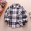 Ikevan Kids Fashion T-Shirt Kids Toddler Flannel Jacket Plaid Long Sleeve Lapel Button Down Baby Boys Girls (Grey, 7-8 Years) view 2