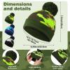 3 Sets Kids Boys Camouflage Beanies Gloves Set Kids Warm Beanie Hat Winter Full Fingers Gloves for Toddler(Black, Blue, Green, 8-14 Years) view 2