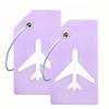 Silicone Luggage Tag with Name ID Card Perfect to Quickly Spot Luggage Suitcase (Purple) view 1