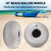 Futchoy 16" Beach Balloon Wheels, Replacement Sand Tires for Kayak Dolly Canoe Carts Buggy, 2-Pack, 176 lbs Loading (Grey, 16") view 2