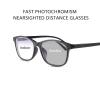 Photochromic Transition Nearsighted Distance Glasses For Men and Women Retro Myopia Glasses TR90 Lightweight Negative Power Shortsighted Eyeglasses Black Full Frame Eyewear Anit UV & Glare Sunglasses view 4