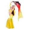 Aumulen Women 1 Piece Hand-made Real Silk Long Belly Dance Fan Veils(Right Hand Only) (Black red yellow) view 2