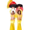 Aumulen Women 1 Piece Hand-made Real Silk Long Belly Dance Fan Veils(Right Hand Only) (Black red yellow) view 4