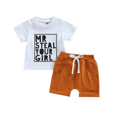 LIOMENGZI Toddler Baby Boys Shorts 2Pcs Baby Boys Summer Clothing Sets Short Sleeve T-shirt with Elastic Waist Shorts Outfit