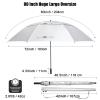 G4Free 80 Inch Extra Large UV Protection Golf Umbrella Windproof Vented Double Canopy Huge Oversize Sun Rain Umbrellas for Family (Silver/Lake Blue) view 4