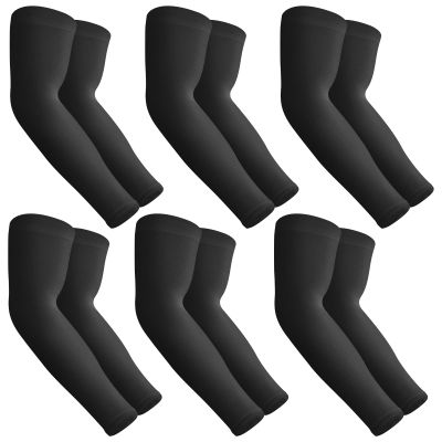 Aegend 6 Pair Sun Protection Cooling Arm Sleeves Compression - Tattoo Cover up - Sun Sleeves for Men Women Youth