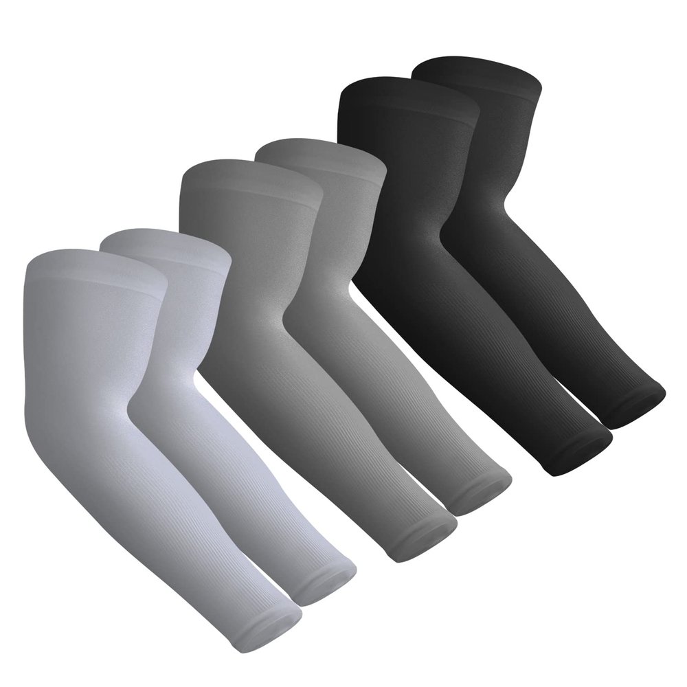 Aegend 3 Pair Sun Protection Cooling Arm Sleeves Compression - Tattoo Cover up - Sun Sleeves for Men Women Youth