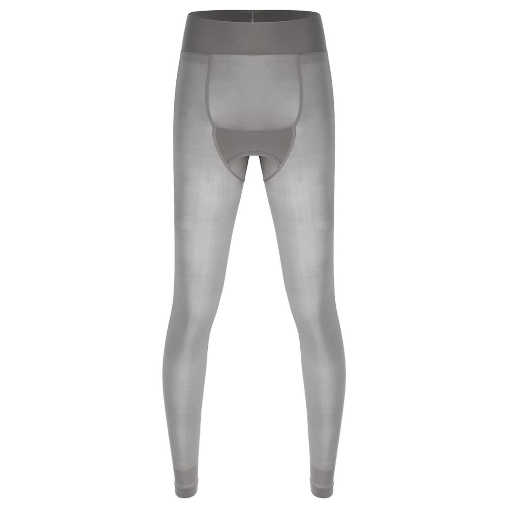 Daenrui Men's Mesh Yoga Pants See Through Compression Tights Workout Athletic Sports Leggings Bottoms Grey One Size